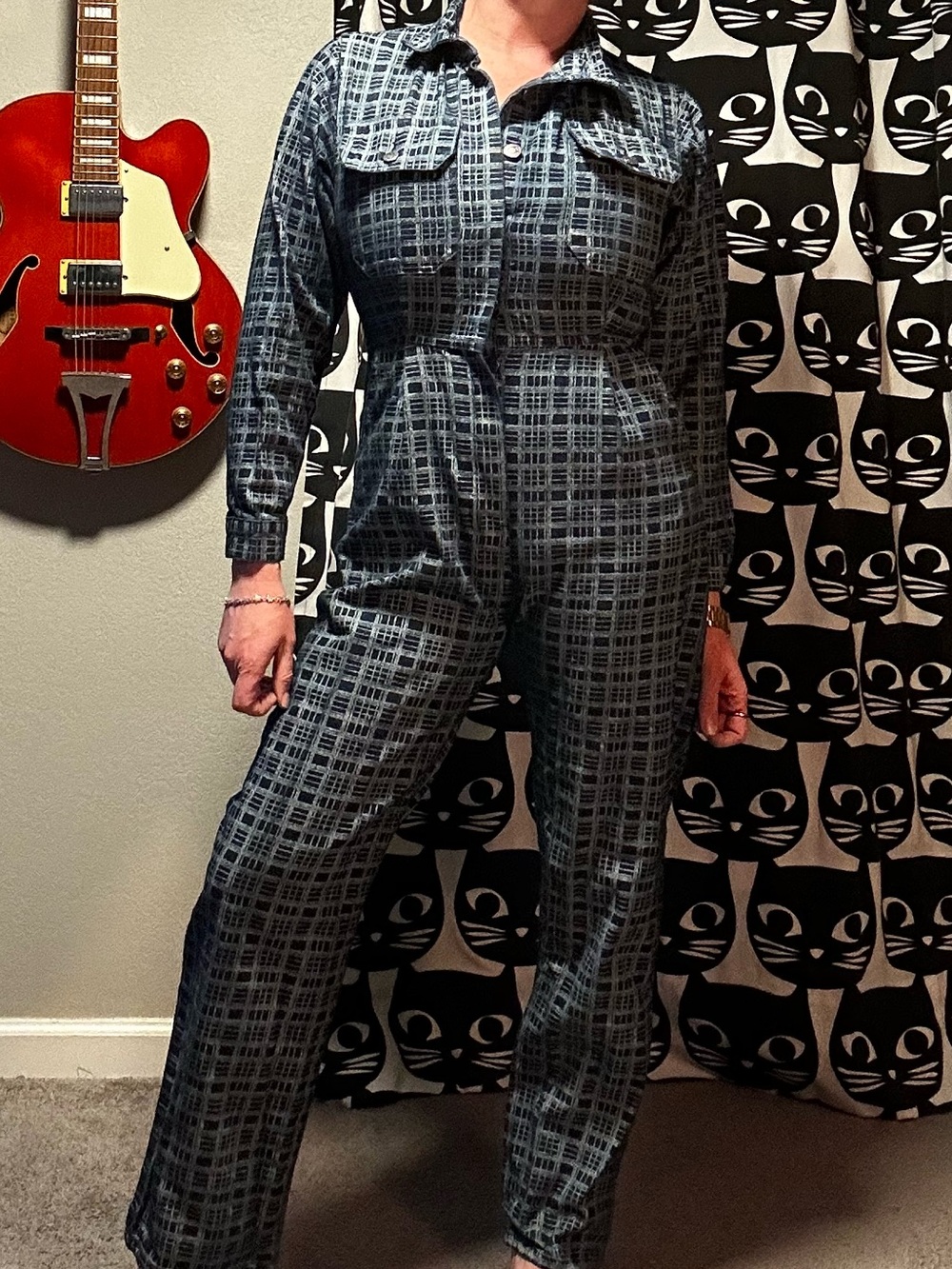 Nasty Gal plaid denim boiler suit